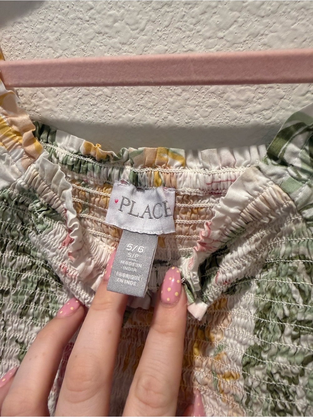 The Children's Place White Floral Smocked Dress with Pink and Yellow Flowers - Picture 2 of 2